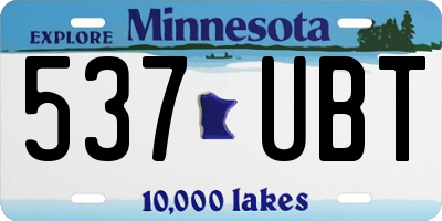 MN license plate 537UBT