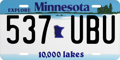 MN license plate 537UBU
