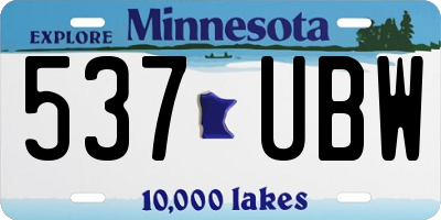 MN license plate 537UBW