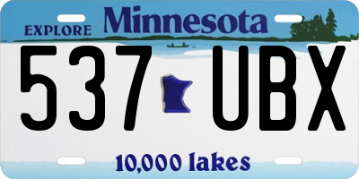 MN license plate 537UBX