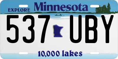 MN license plate 537UBY