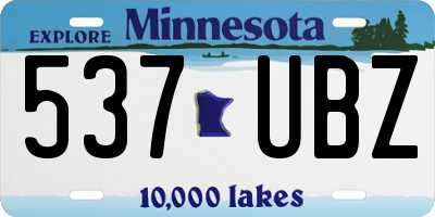 MN license plate 537UBZ