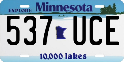 MN license plate 537UCE