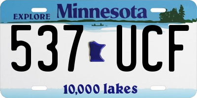 MN license plate 537UCF