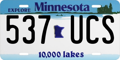 MN license plate 537UCS