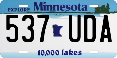 MN license plate 537UDA
