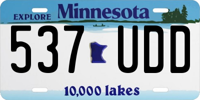 MN license plate 537UDD