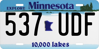 MN license plate 537UDF