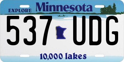 MN license plate 537UDG