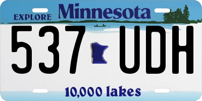 MN license plate 537UDH