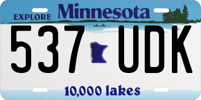 MN license plate 537UDK