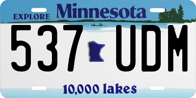 MN license plate 537UDM