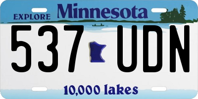 MN license plate 537UDN