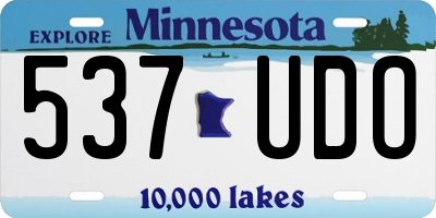 MN license plate 537UDO