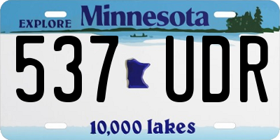 MN license plate 537UDR