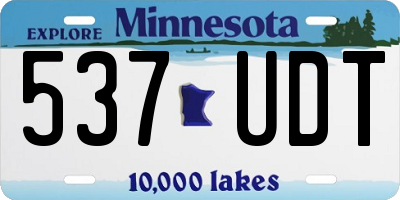 MN license plate 537UDT
