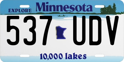 MN license plate 537UDV