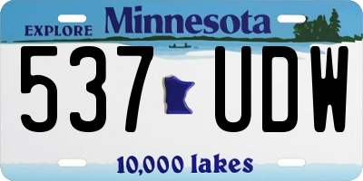 MN license plate 537UDW