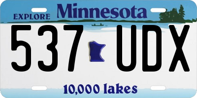 MN license plate 537UDX