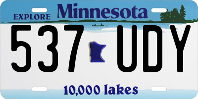 MN license plate 537UDY