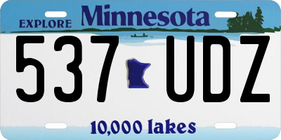 MN license plate 537UDZ