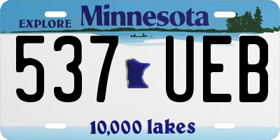 MN license plate 537UEB