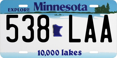 MN license plate 538LAA