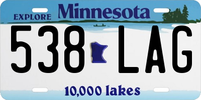 MN license plate 538LAG