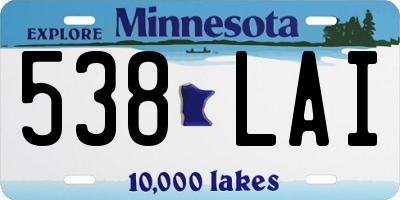 MN license plate 538LAI