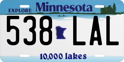 MN license plate 538LAL