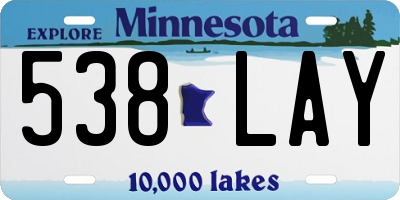 MN license plate 538LAY
