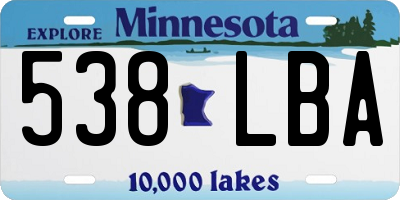 MN license plate 538LBA