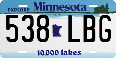 MN license plate 538LBG