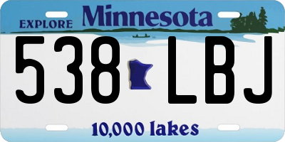 MN license plate 538LBJ