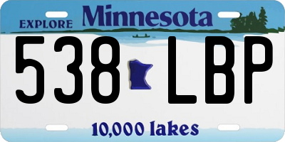 MN license plate 538LBP