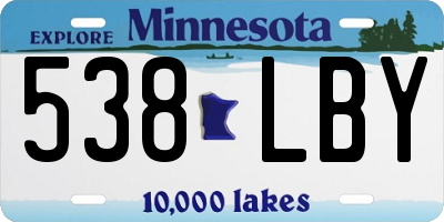 MN license plate 538LBY