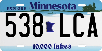 MN license plate 538LCA