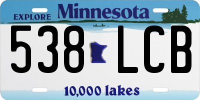 MN license plate 538LCB