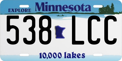 MN license plate 538LCC
