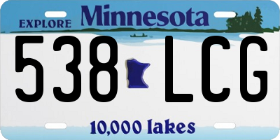 MN license plate 538LCG