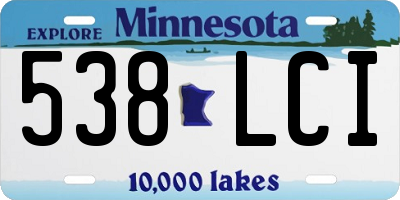 MN license plate 538LCI