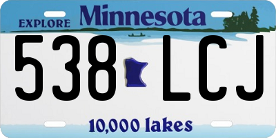 MN license plate 538LCJ