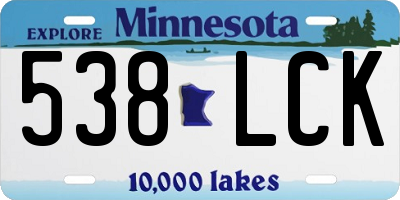 MN license plate 538LCK