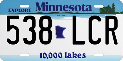 MN license plate 538LCR