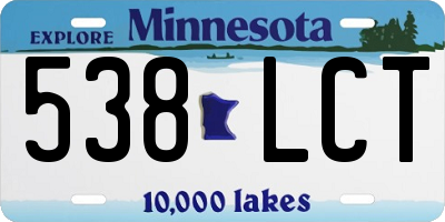 MN license plate 538LCT