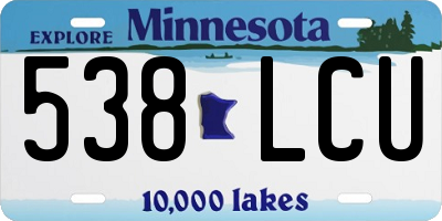 MN license plate 538LCU