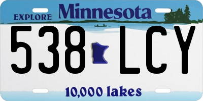 MN license plate 538LCY