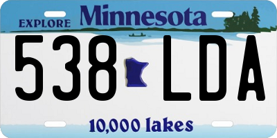 MN license plate 538LDA