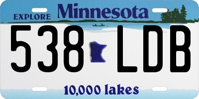 MN license plate 538LDB