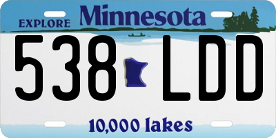 MN license plate 538LDD